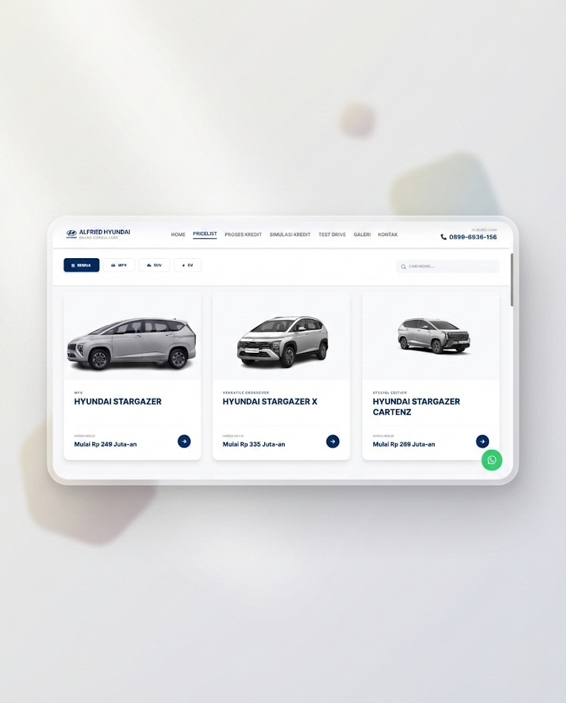 desain website katalog otomotif hyundai