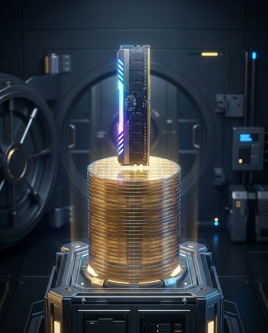 ilustrasi komponen memori komputer untuk artikel kapan harga ram turun.