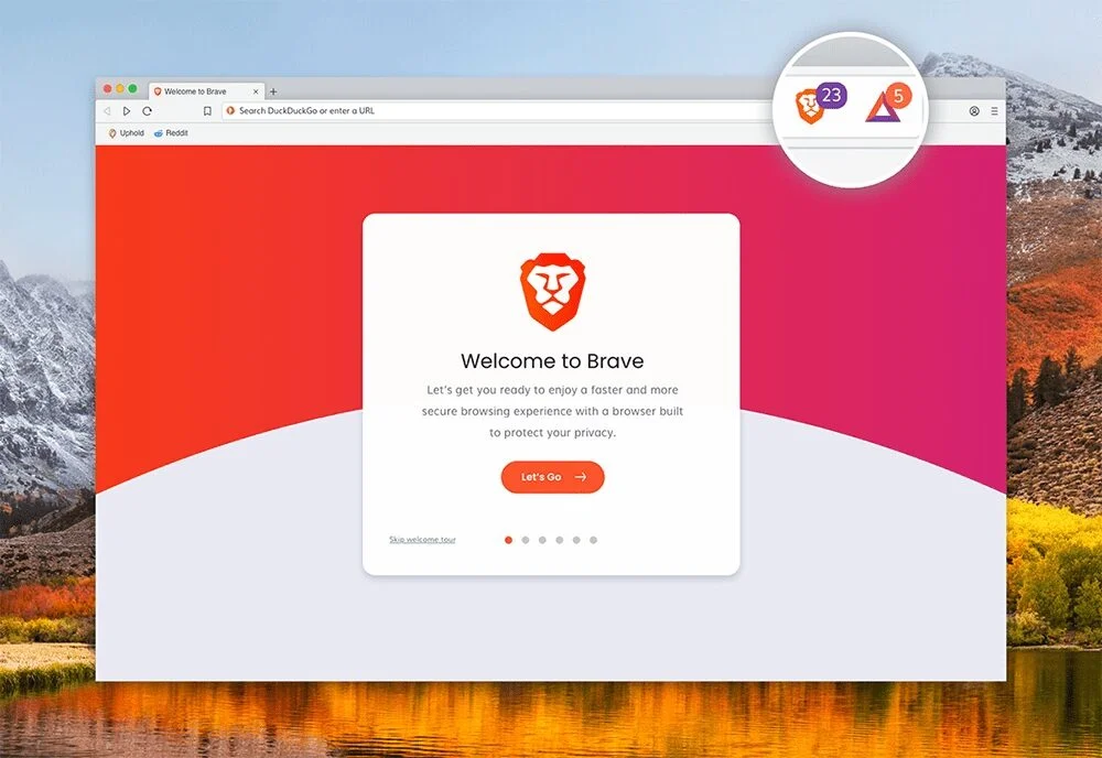 Logo Brave — perbandingan Brave vs Helium